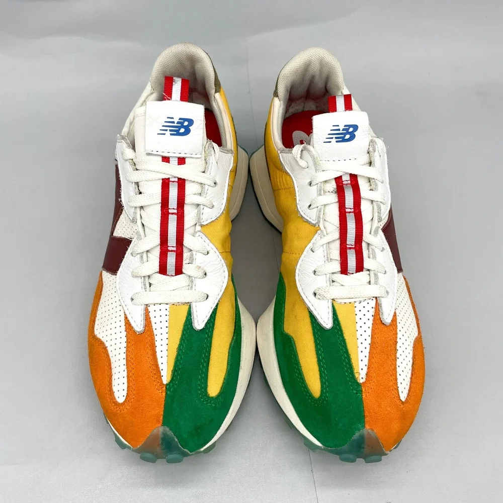 New Balance 327 Dejounte Murray Mens 11.5 Heat Up Sneakers White Orange Green